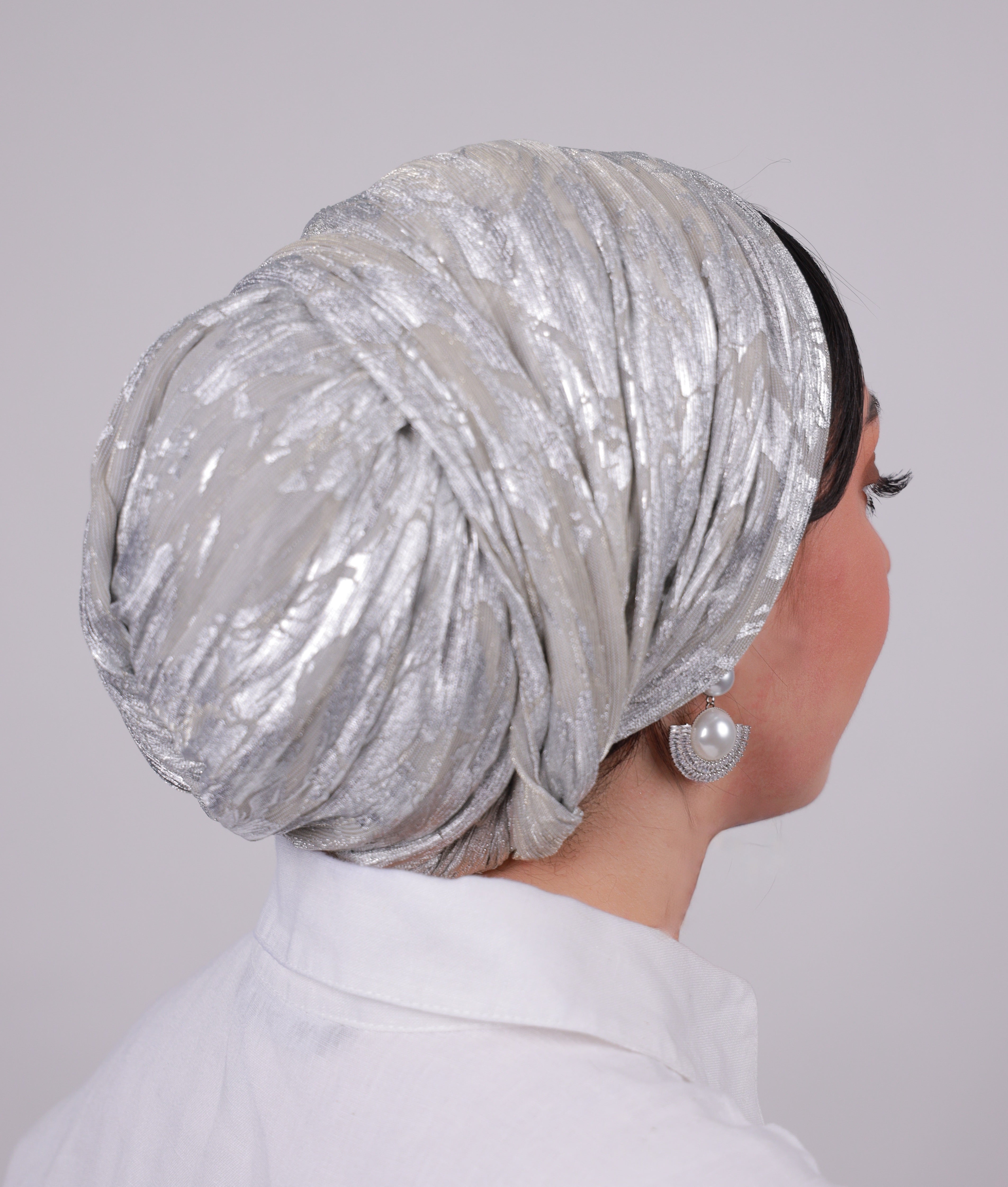 Draped Tulle Soirée Turban