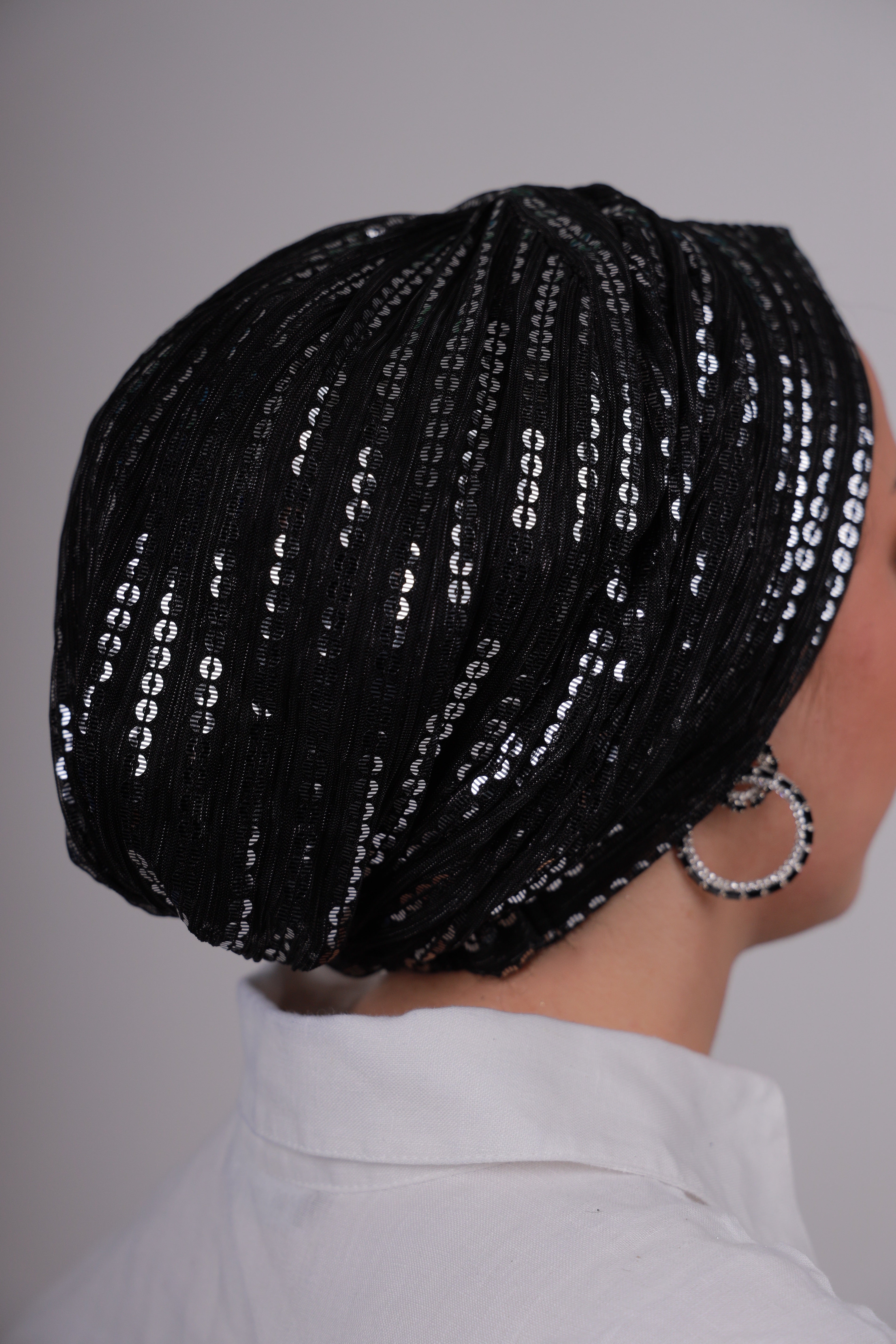 Sequin Pleated Turban