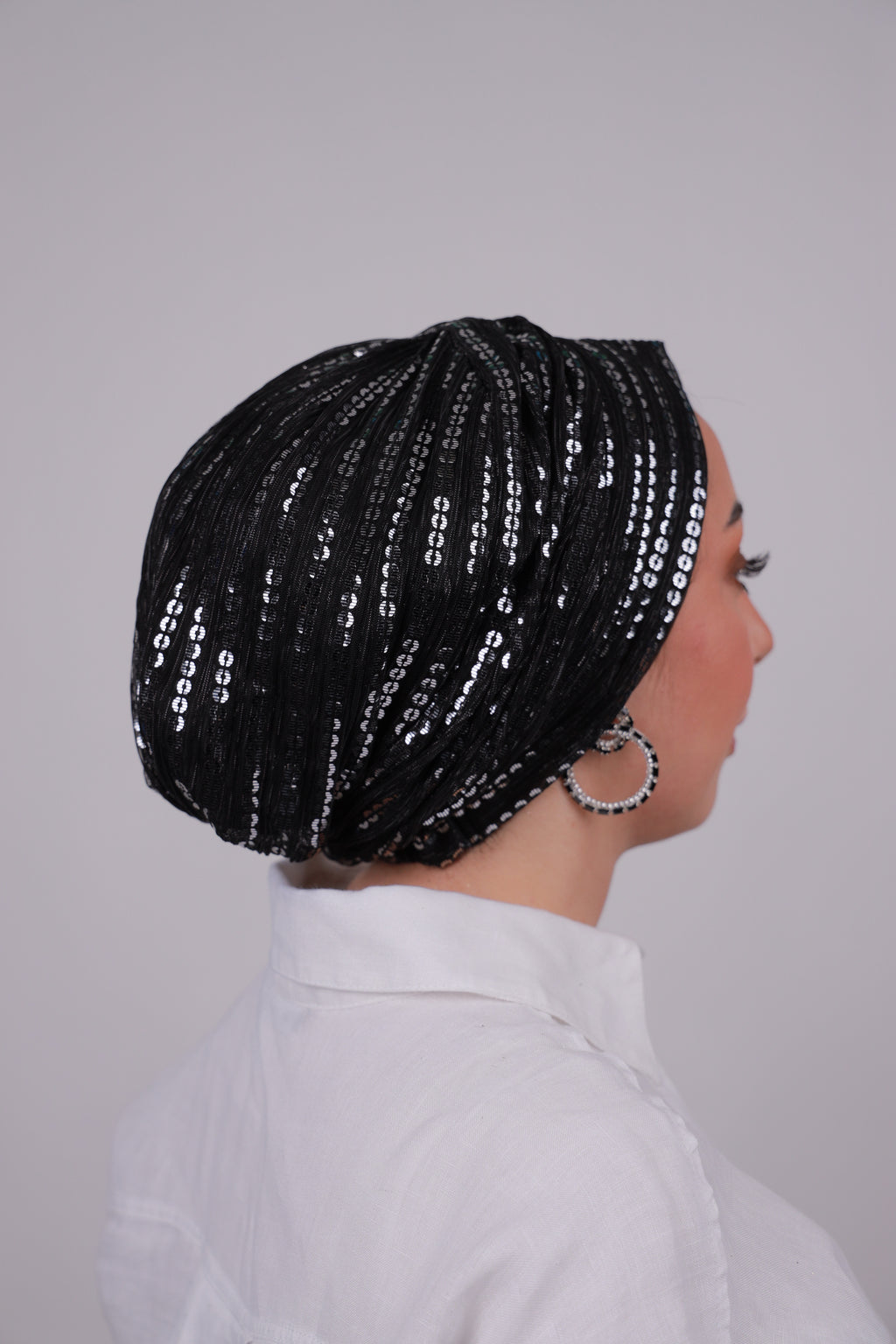 Sequin Pleated Turban