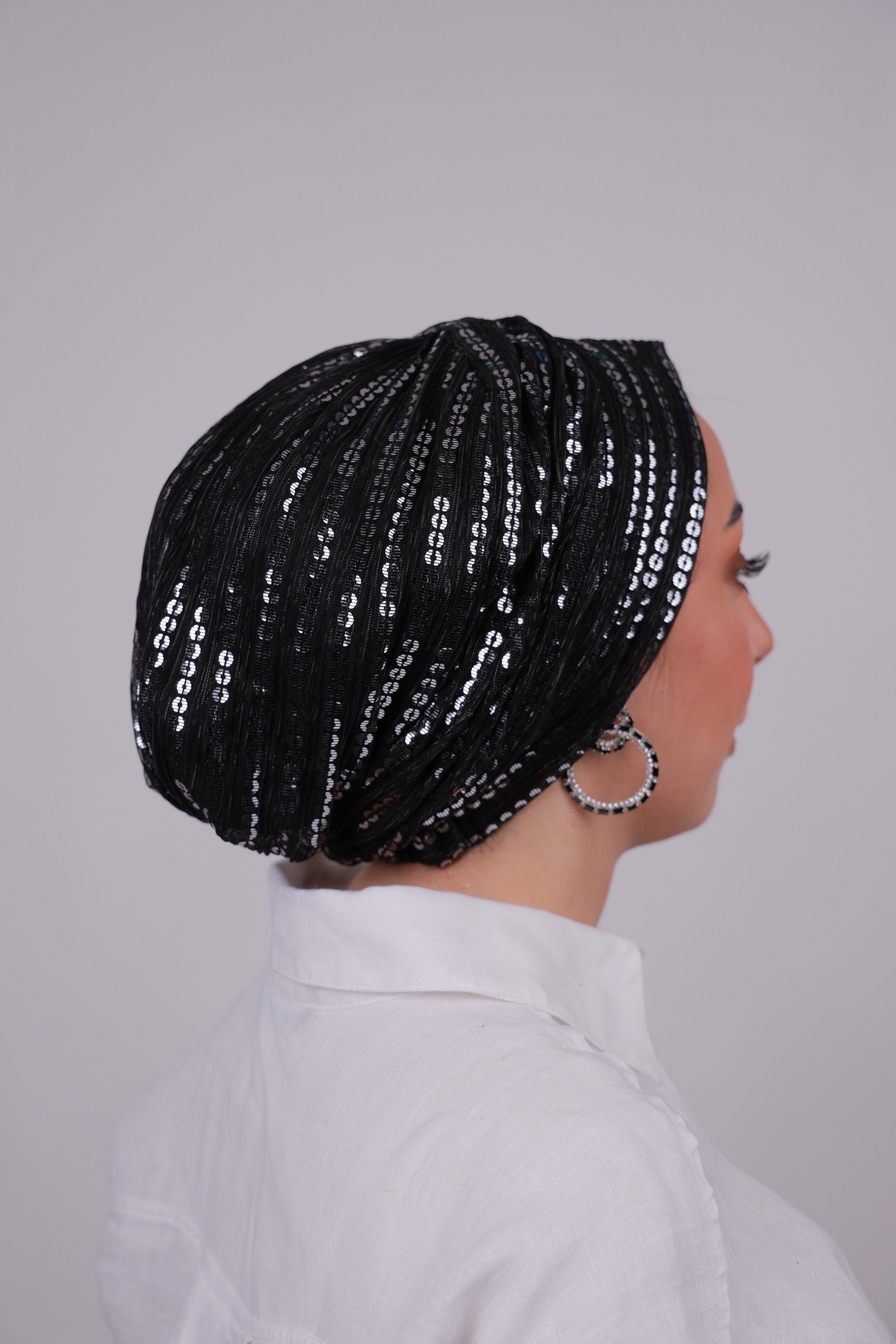 Sequin Pleated Turban