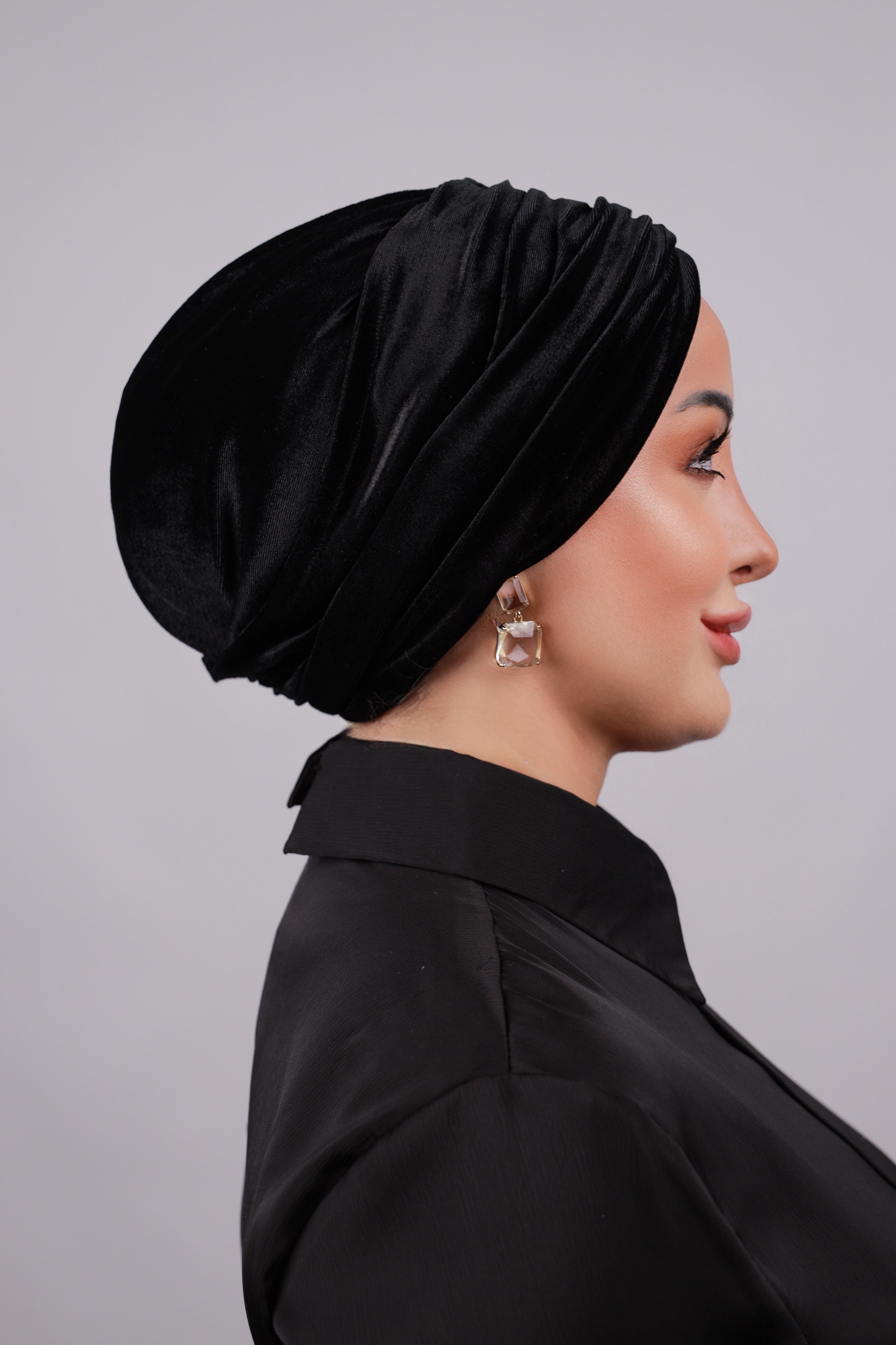 Soft Velvet Draped Turban