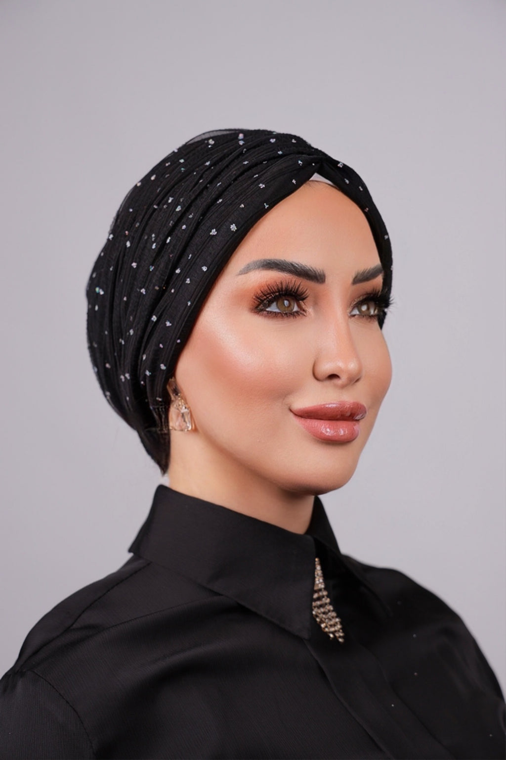Rhinestone Draped Turban
