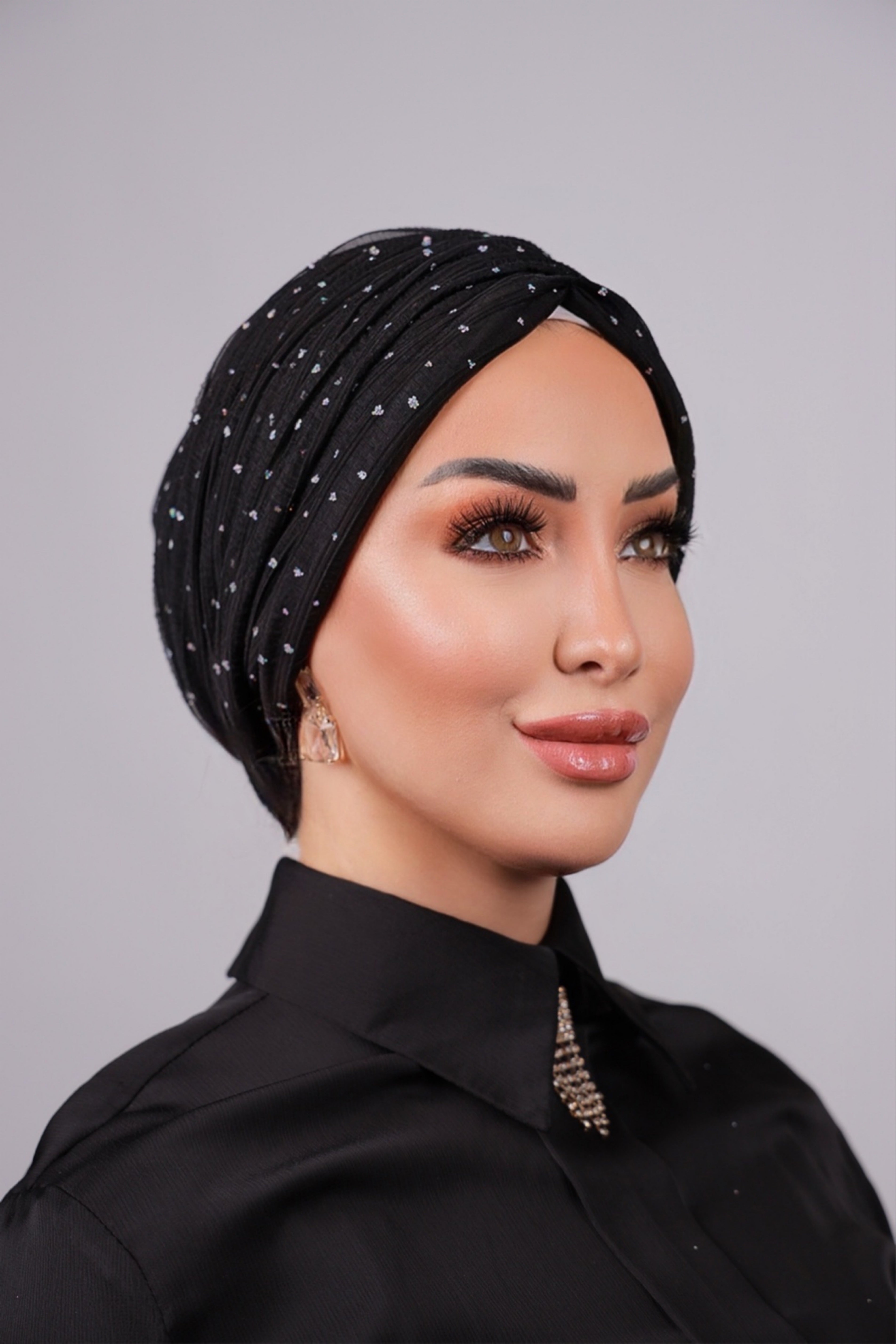 Rhinestone Draped Turban
